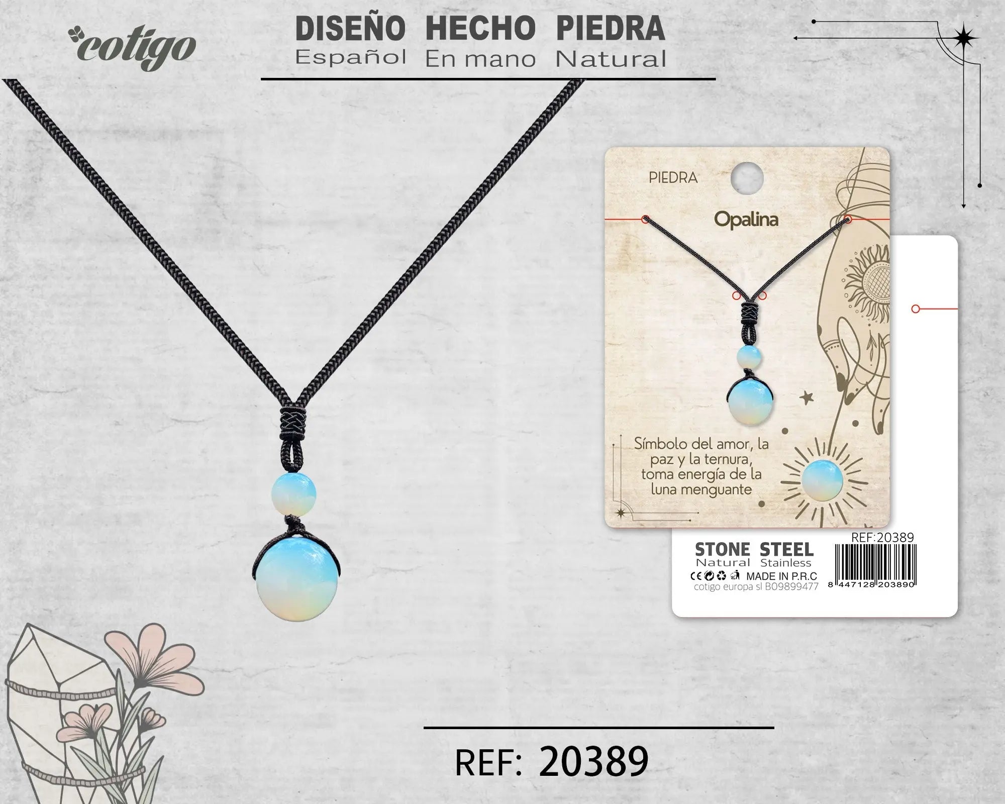 Colgante de Opalina de bola 14mm - cotigo