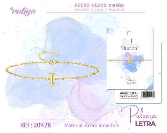 Pulsera Letra I Dorado