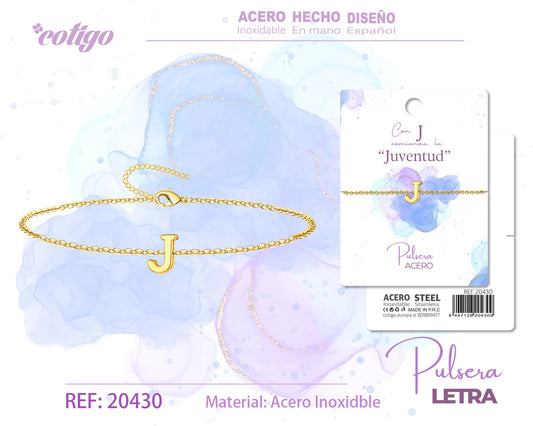 Pulsera Letra J Dorado