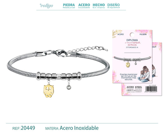 20449-Pulsera de Diploma Acero para Mejor Mama