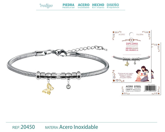 20450-Pulsera de Diploma Acero para Mejor Mama