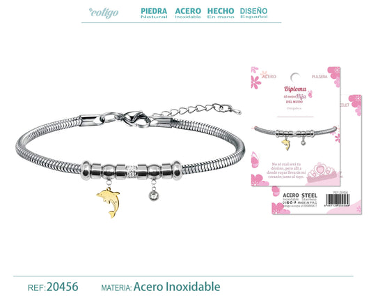 20456-Pulsera de Diploma Acero para Mejor Hija