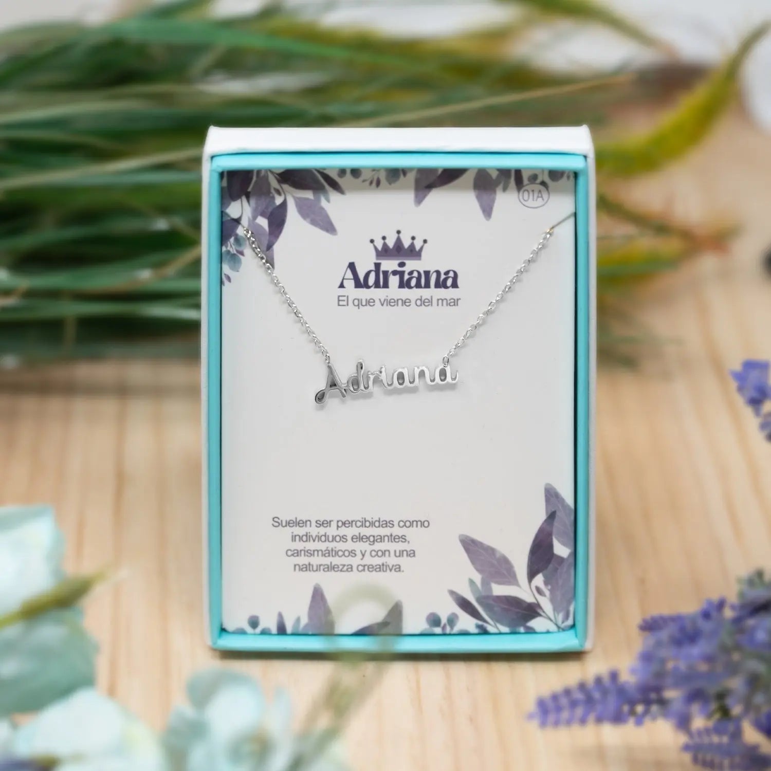 Collar con Nombre Adriana - Acero Inoxidable Plateado - cotigo