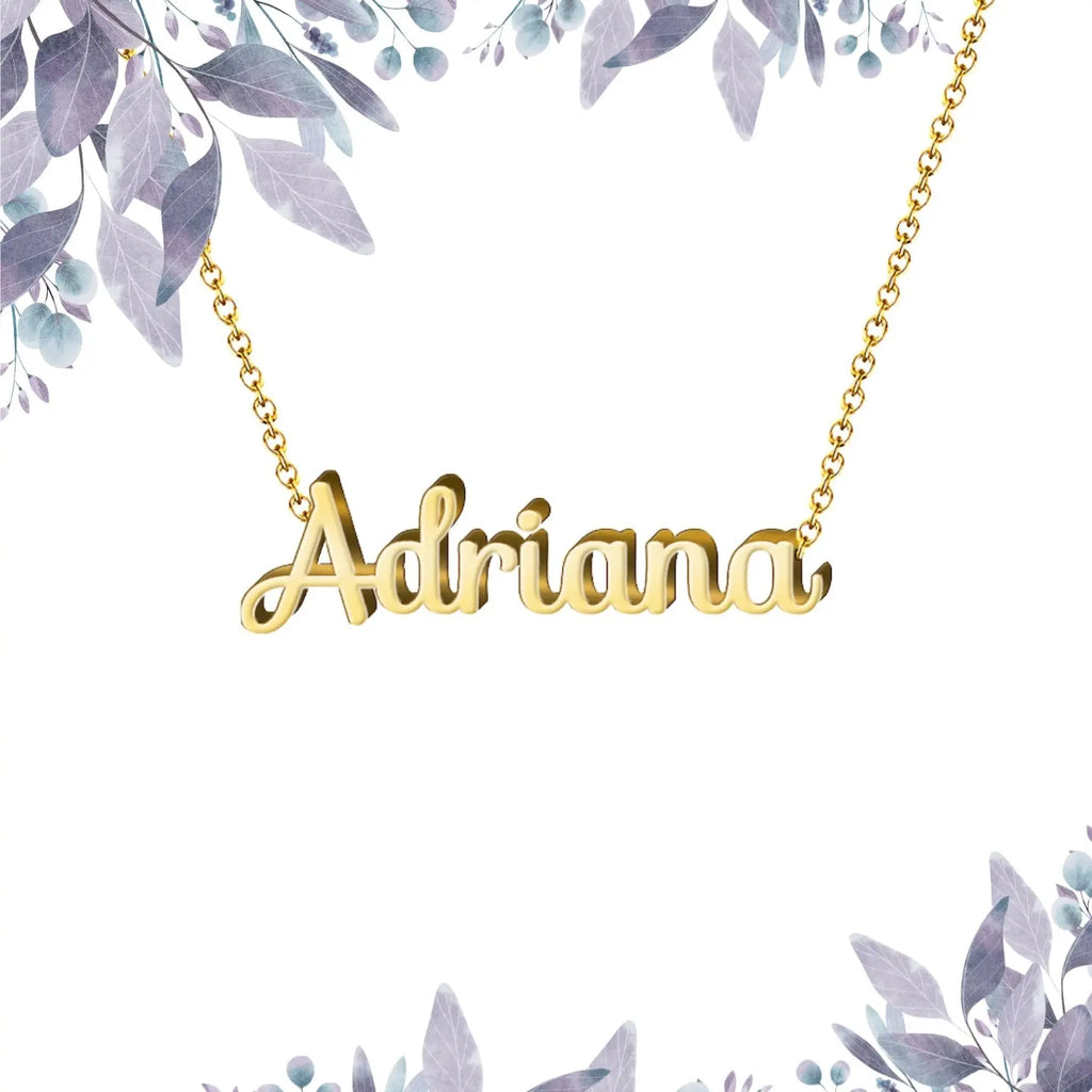 Collar Edición Nombre "adriana" - Elegancia del Mar Bañada en Oro 14K textura