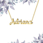 Collar Edición Nombre "adriana" - Elegancia del Mar Bañada en Oro 14K textura