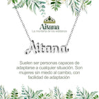 Collar con nombre Aitana en acero inoxidable plateado resistente al agua joya resistente regalo para mujer fuerte.