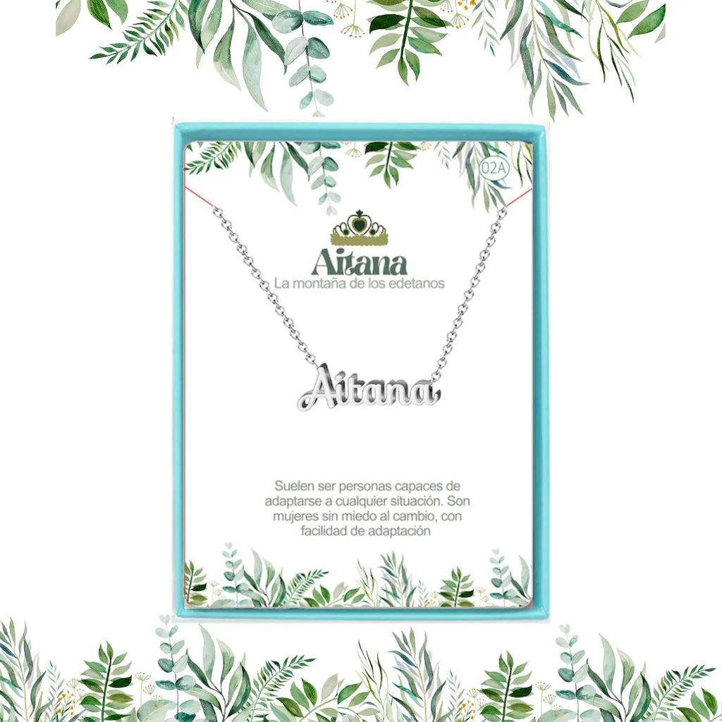 Collar Edición Nombre "aitana" - Acero Tono Plateado acabado