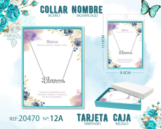 12A Collar Nombre- Beatriz -Acero Plateado