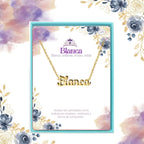 Collar Edición Nombre "blanca" - Pureza Y Resplandor Bañada en Oro 14K acabado
