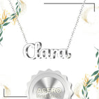 Collar Edición Nombre "clara" - Acero Tono Plateado textura