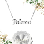 Collar Edición Nombre "paloma" - Acero Tono Plateado textura