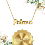 Collar Edición Nombre "paloma" - Símbolo de Paz Dorado 14K textura