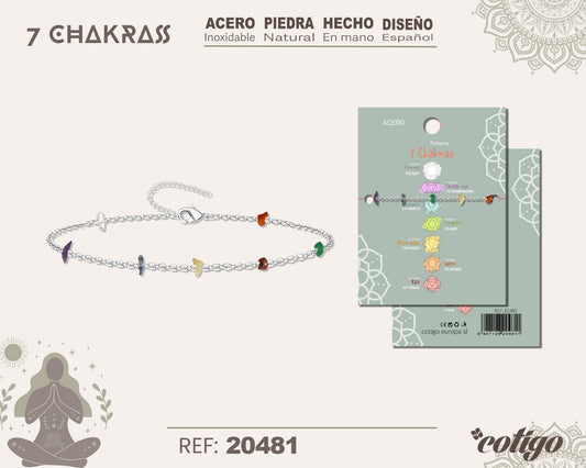 Pulsera 7 Chakras con piedra natural y Acero