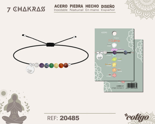 Pulsera 7 Chakras con piedra natural y Acero