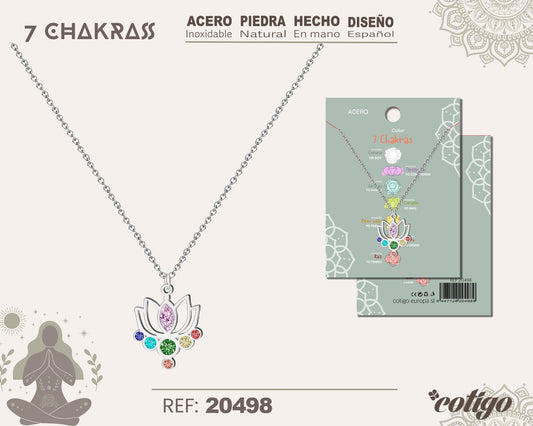 Collar 7 Chakras con piedra natural y Acero