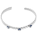 Brazalete Trenzado con Ojos Turcos en Acero Inoxidable en acabado plateado – vista principal