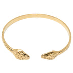 Brazalete Doble Serpiente en Acero Inoxidable en acabado dorado – vista principal del diseño doble serpiente