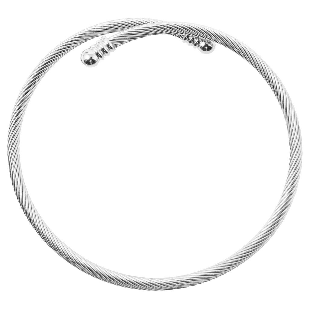 Brazalete Malla Flexible en Acero Inoxidable en acabado plateado – vista principal del diseño malla flexible