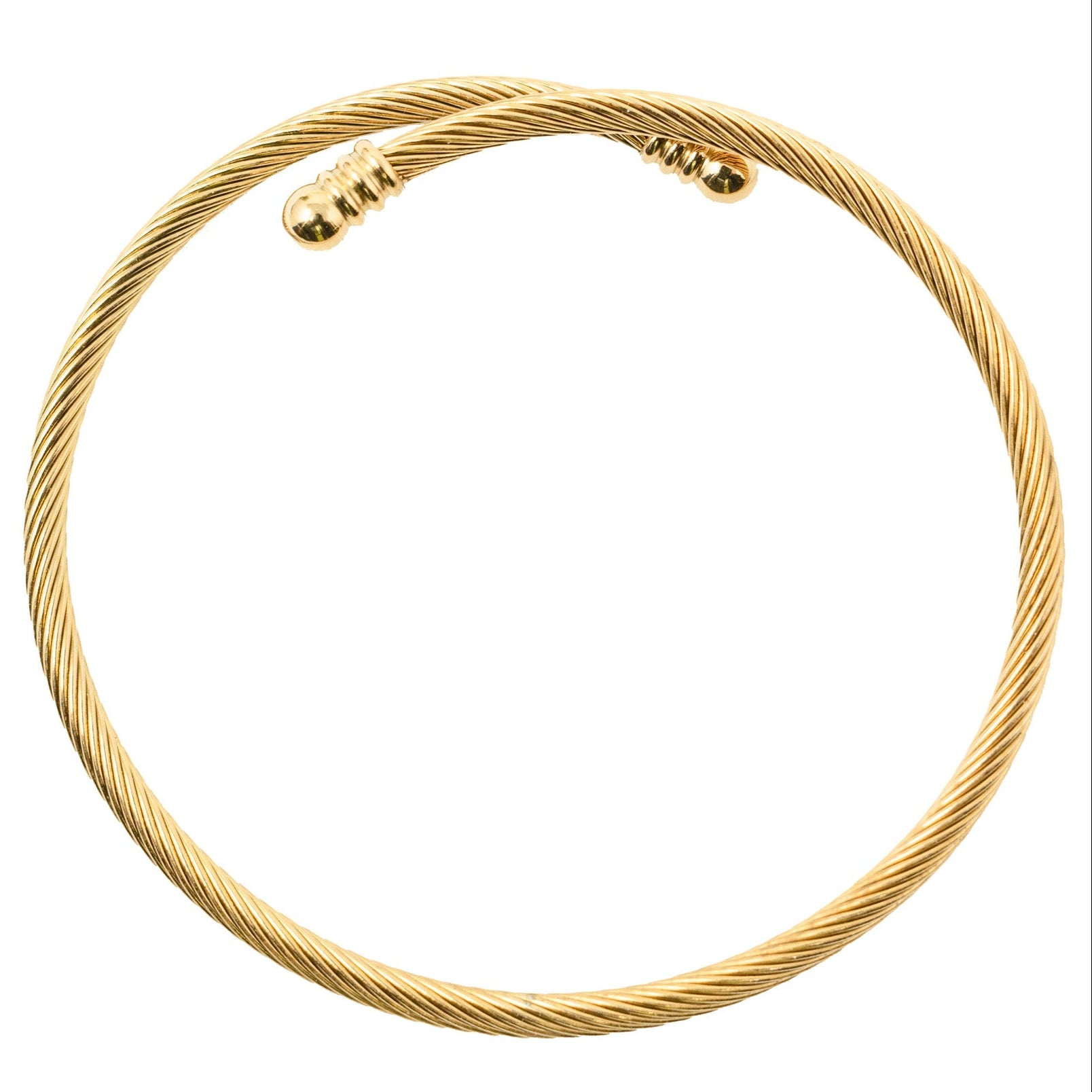 Brazalete Malla Flexible en Acero Inoxidable en acabado dorado – vista principal del diseño malla flexible