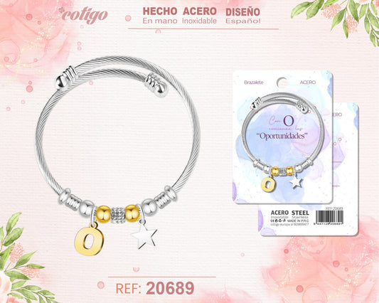 Brazalete Acero con letra O