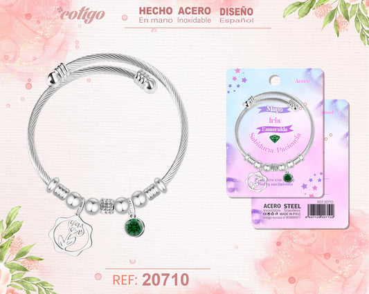 Brazalete Acero para Mes nacimiento Mayo