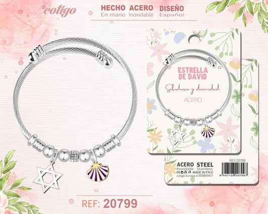 Brazalete Acero con: Esrella David