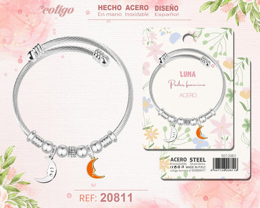 Brazalete Acero con: Luna