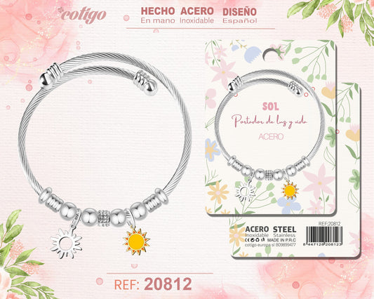 Brazalete Acero con: Sol