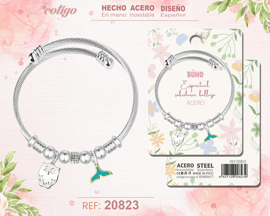 Brazalete Acero con: Buho