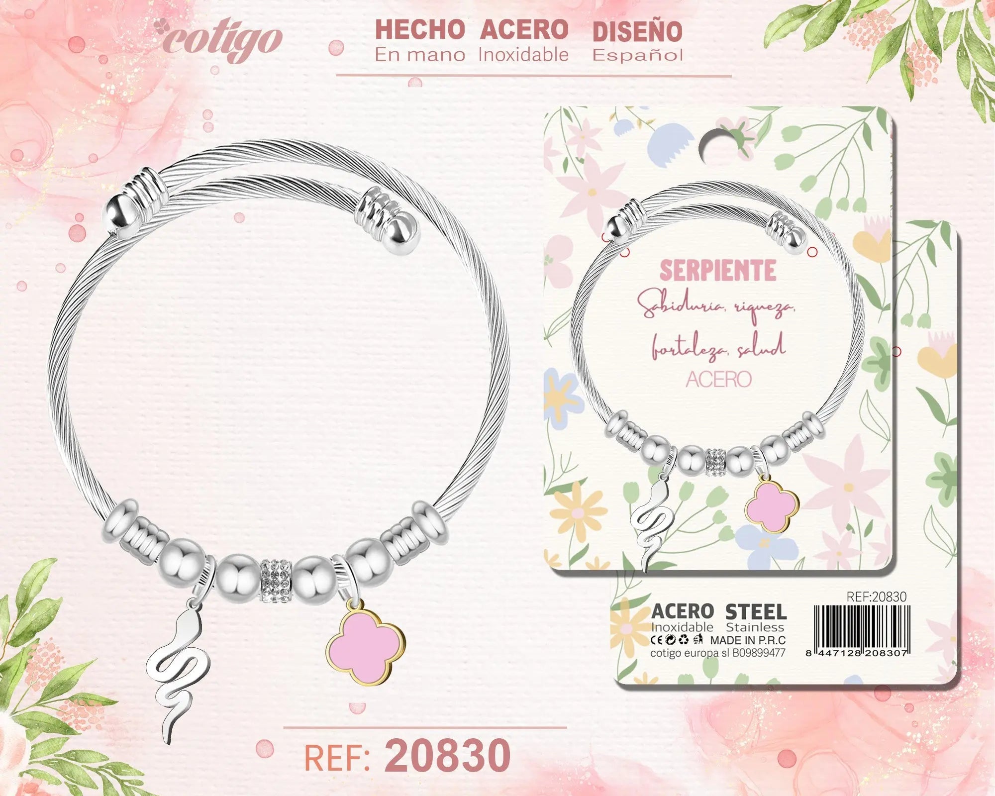 Brazalete Acero con: Serpiente - cotigo