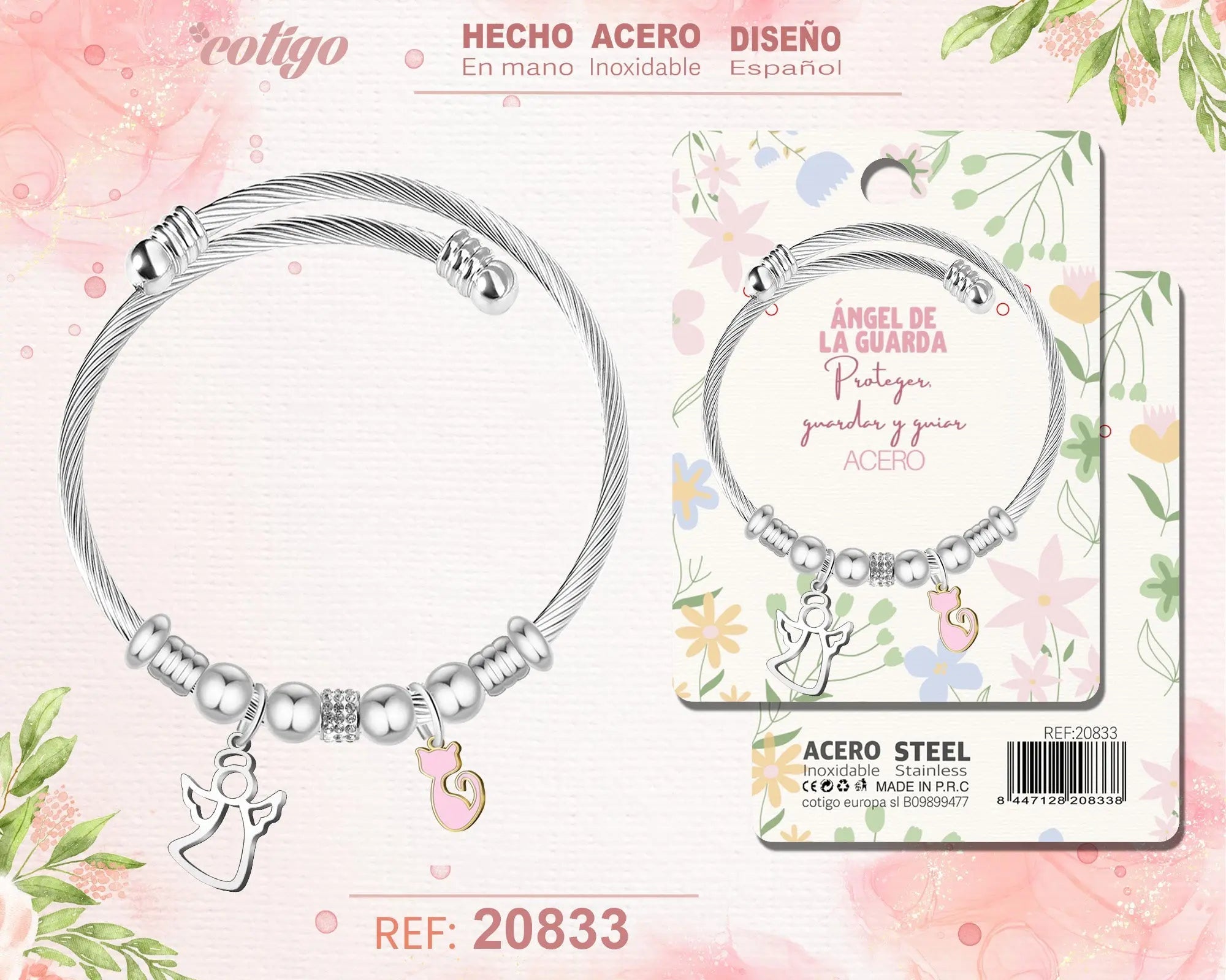 Brazalete Acero con: Angel - cotigo