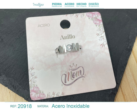 Anillo para Mamá Acero color Plateado
