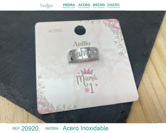 Anillo para Mamá Acero color Plateado