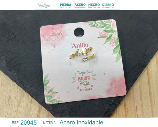 Anillo para Hija Acero color Dorado