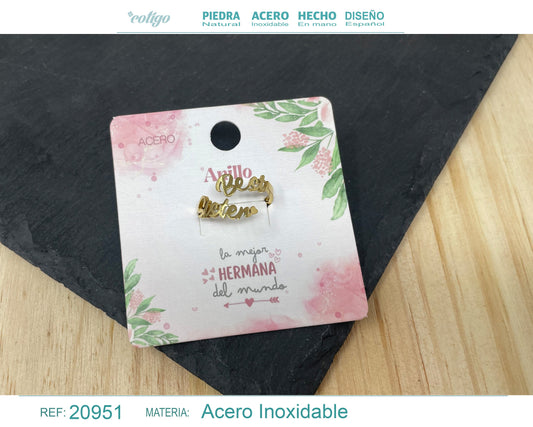 Anillo para Amiga Acero color Dorado