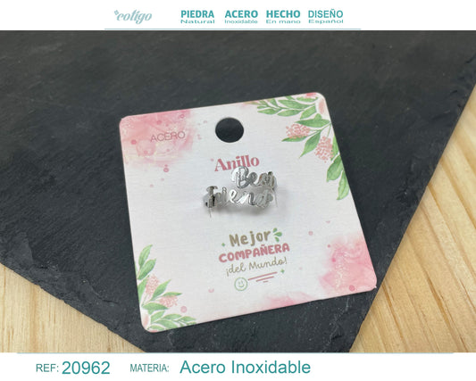Anillo para Amiga Acero color Plateado