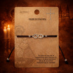 Pulsera Virgen de Covadonga con Hilo Negro en Acero Plateado cotigo