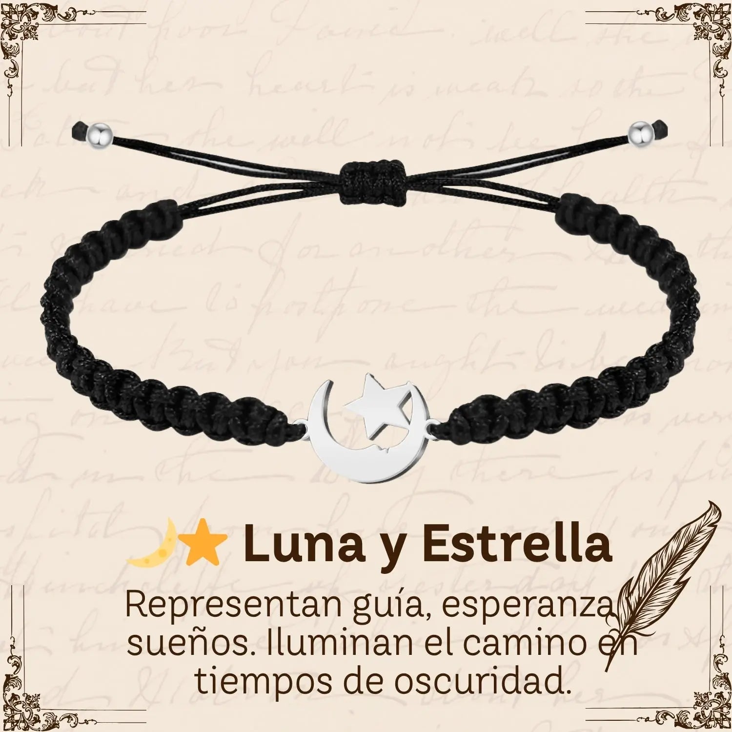 Pulsera Hilo Destino Hecho a Mano 🧵 con Amuleto de Suerte y Protección 🍀 en Acero Inoxidable 💎 - cotigo