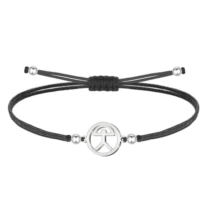 Pulsera Hilo encerado Con Indalo Acero Plateado