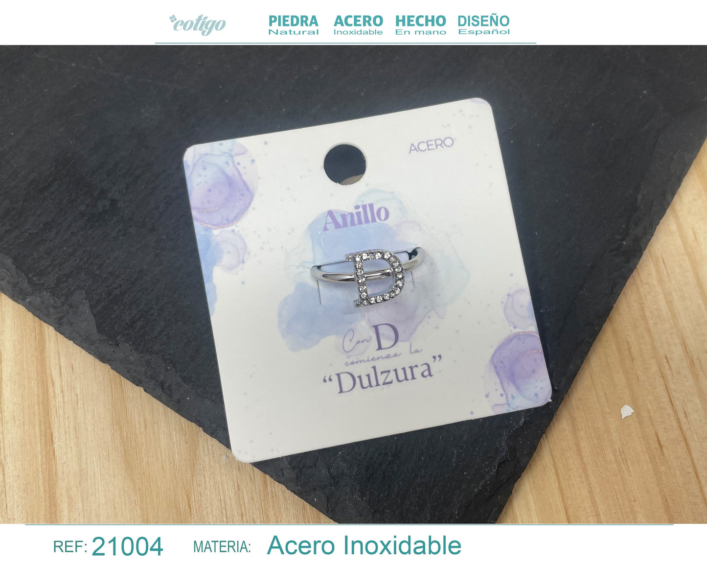 Anillo D Acero color Plateado