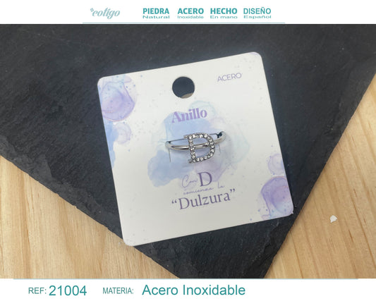 Anillo D Acero color Plateado