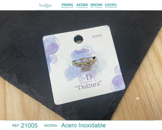 Anillo D Acero color Dorado