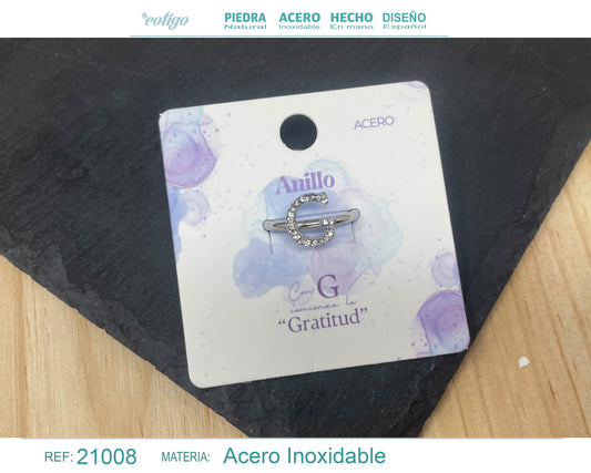 Anillo G Acero color Plateado