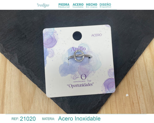 Anillo O Acero color Plateado
