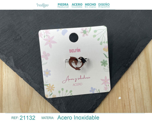 Anillo DELFIN Acero color Plateado