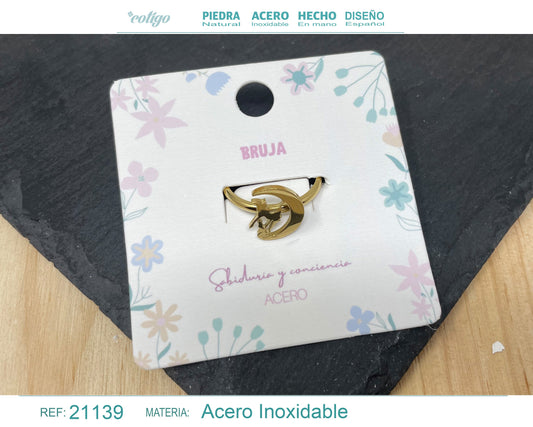 Anillo BRUJA Acero color Dorado