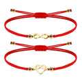 Pulsera de Hilo con Corazón e Infinito en Acero Inoxidable en acabado dorado – vista principal