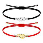 Pulsera de Hilo con Medio Corazón en Acero Inoxidable – vista principal del diseño hilo con medio corazón