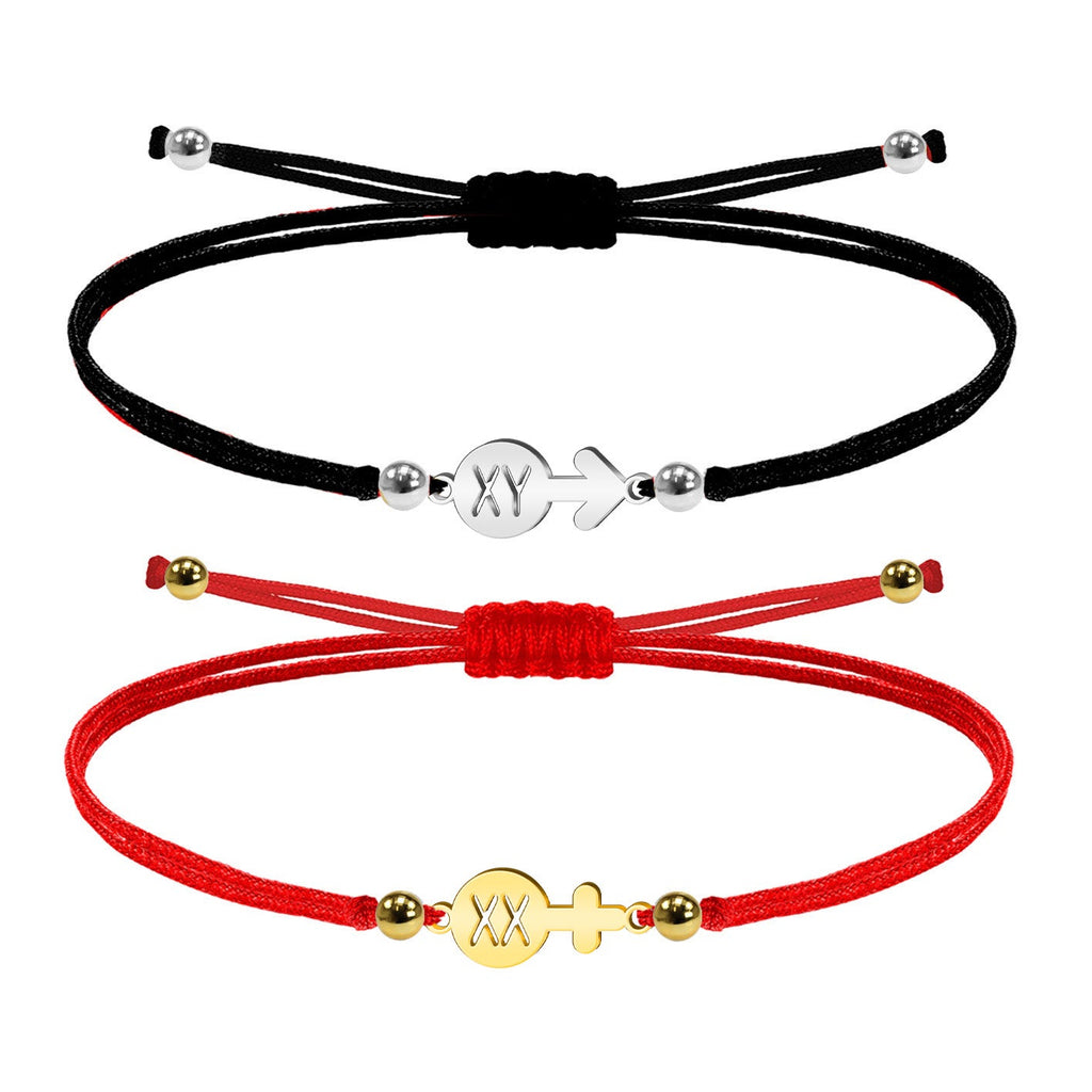 Pulsera de Hilo Encerado con Símbolos Masculino y Femenino – vista principal