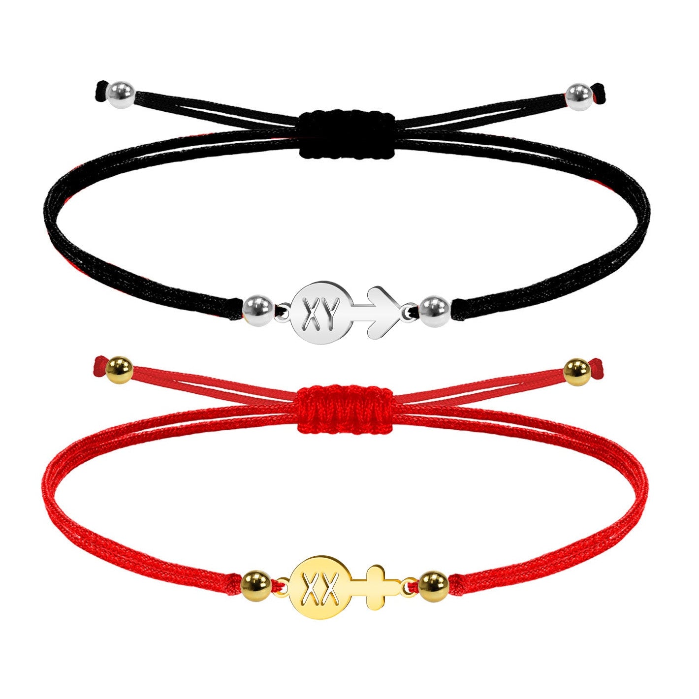 Pulsera de Hilo Encerado con Símbolos Masculino y Femenino – vista principal